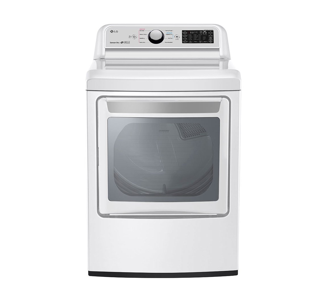 DLE7300WE LG Rear Control Electric Dryer with Sensor Dry - 7.3 cu.ft. White-1