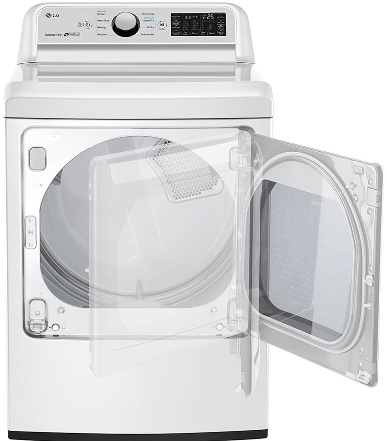 DLE7300WE LG Rear Control Electric Dryer with Sensor Dry - 7.3 cu.ft. White-3