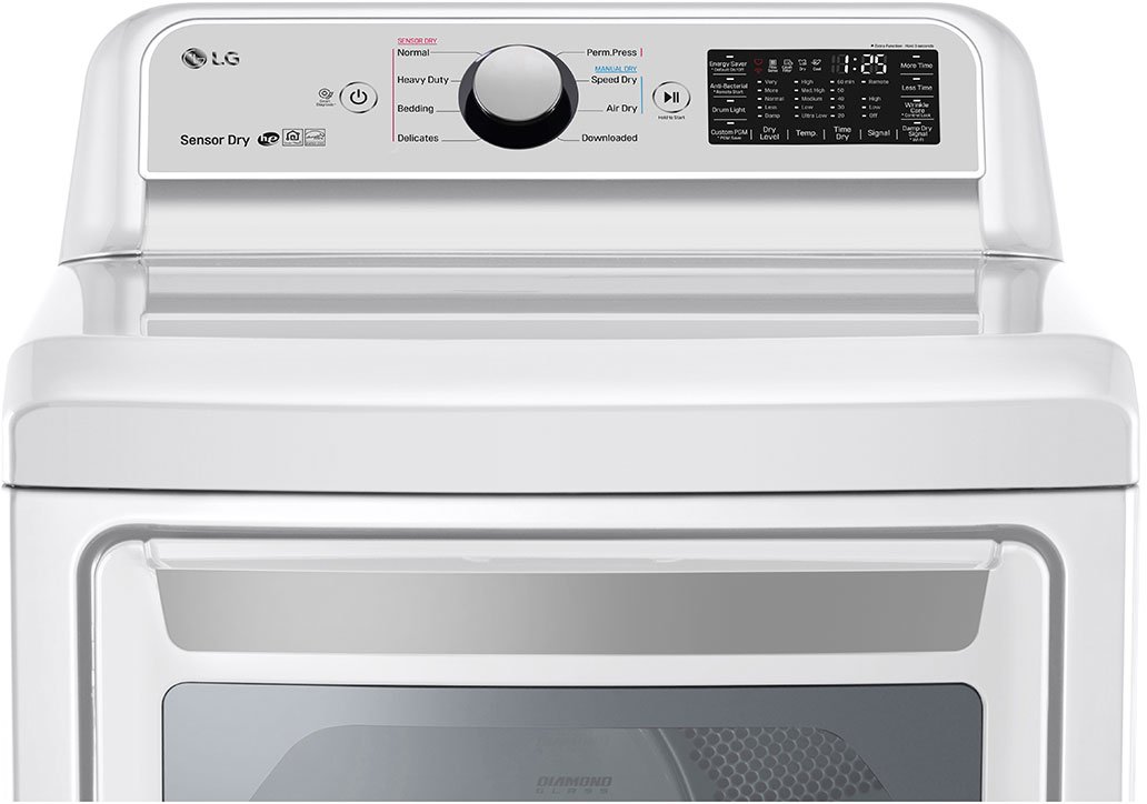 DLE7300WE LG Rear Control Electric Dryer with Sensor Dry - 7.3 cu.ft. White-4