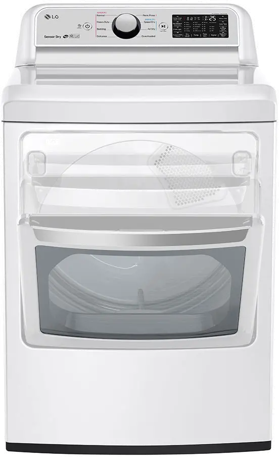 DLE7300WE LG Rear Control Electric Dryer with Sensor Dry - 7.3 cu.ft. White-5