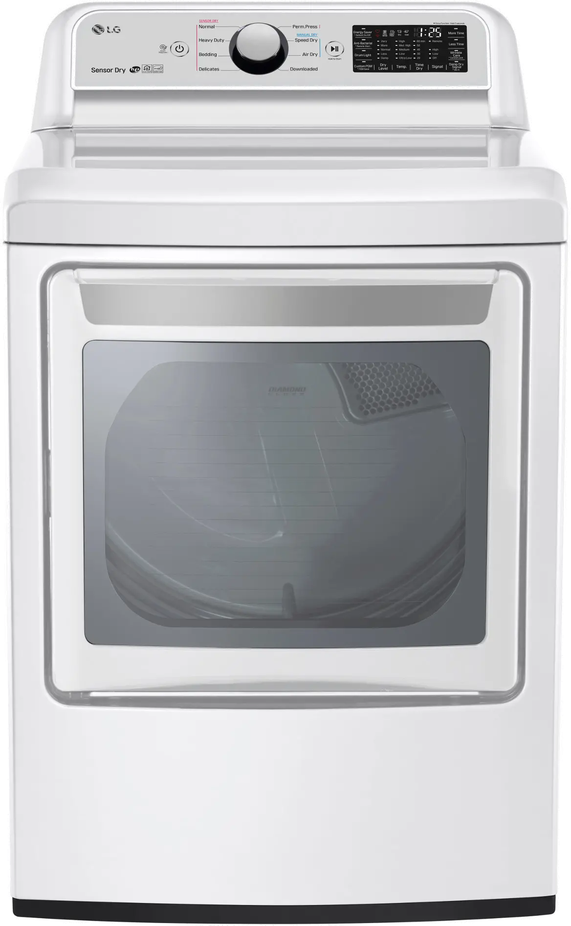DLG7301WE LG Rear Control Gas Dryer with Sensor Dry - 7.3 cu.ft. White-1
