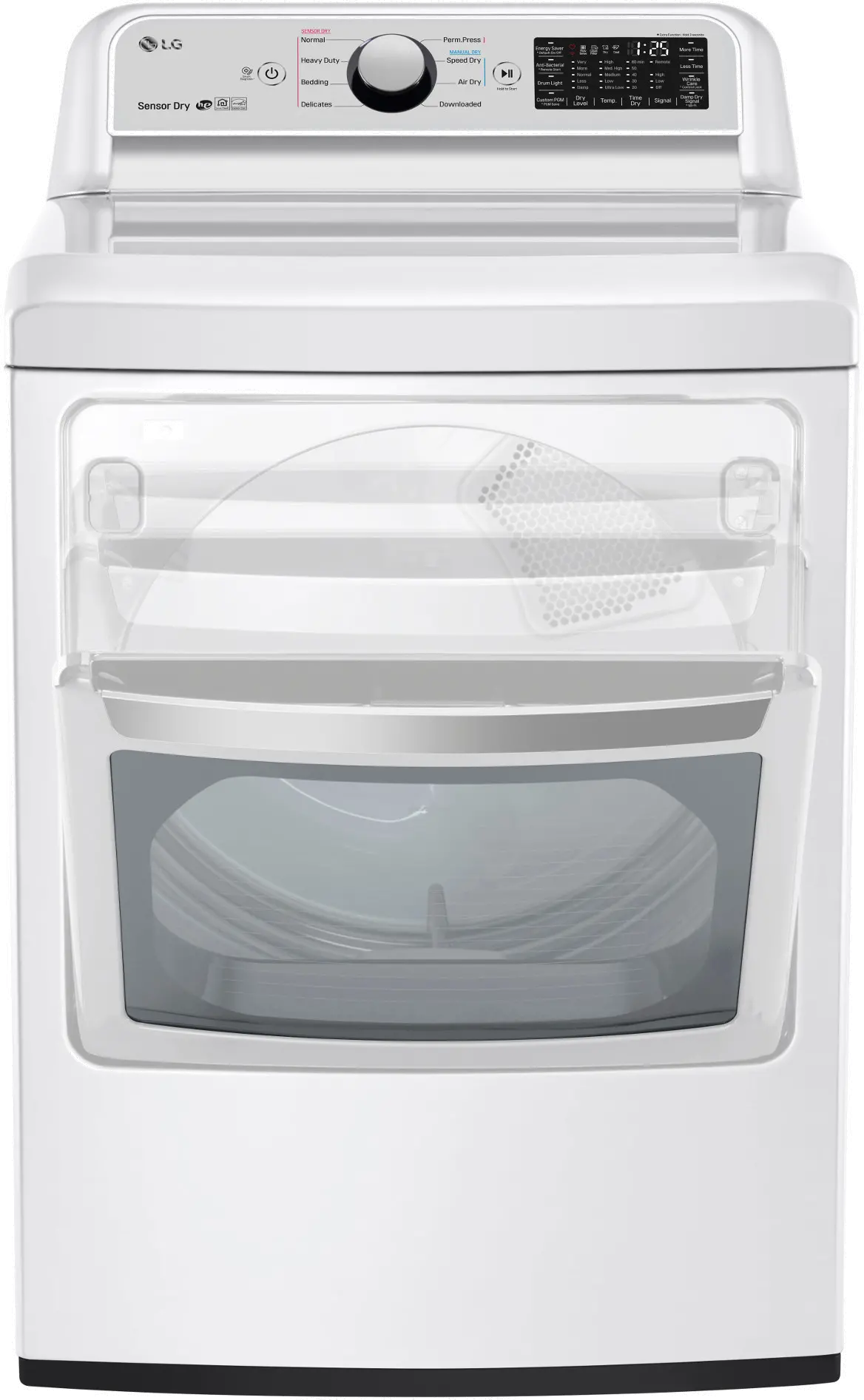 DLG7301WE LG Rear Control Gas Dryer with Sensor Dry - 7.3 cu.ft. White-3
