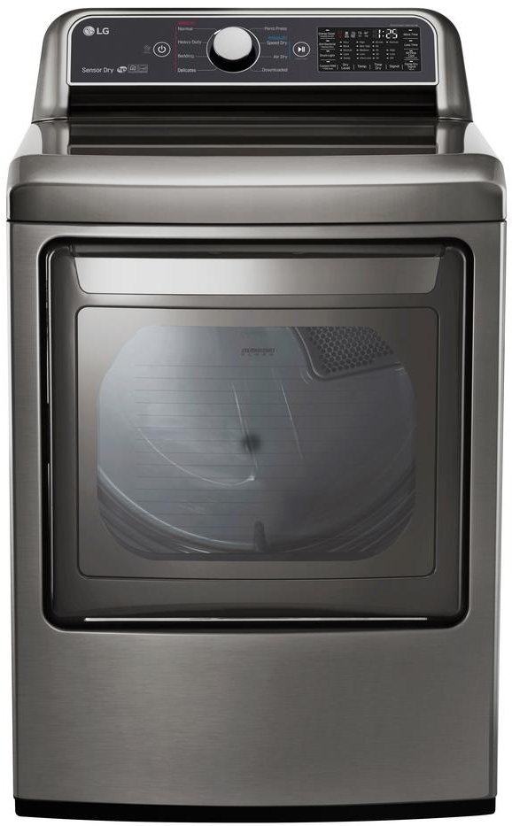 DLE7300VE LG Rear Control Electric Dryer with Sensor Dry - 7.3 cu.ft. Graphite Steel-1