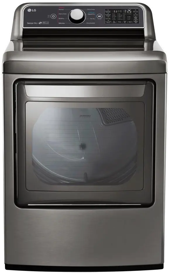 DLE7300VE LG Rear Control Electric Dryer with Sensor Dry - 7.3 cu.ft. Graphite Steel-1