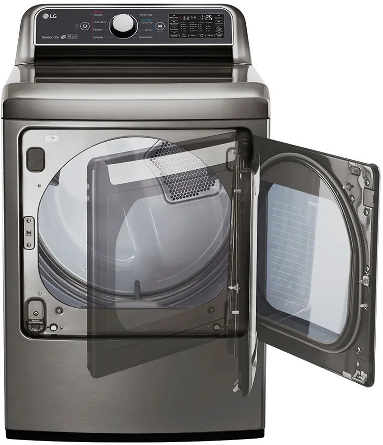 DLE7300VE LG Rear Control Electric Dryer with Sensor Dry - 7.3 cu.ft. Graphite Steel-2