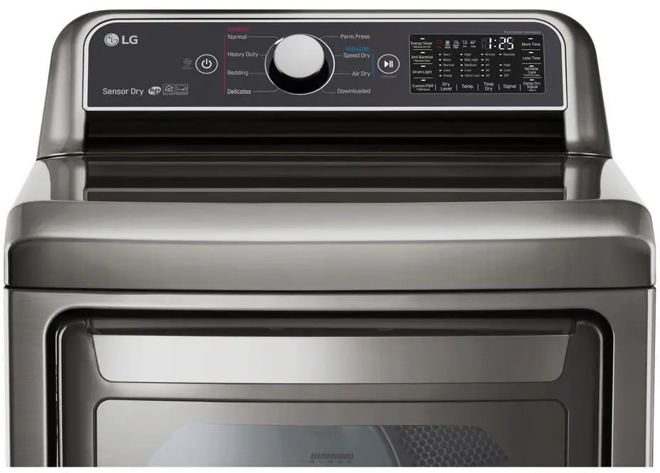 DLG7301VE LG Rear Control Gas Dryer with Sensor Dry - 7.3 cu.ft. Graphite Steel-4