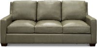 Contemporary Sage Green Leather Sofa Bed - Logan