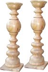 29 Inch Natural Mango Wood Candle Holder - Nideen