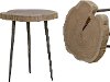 Natural Log Top Accent Table with Iron Base - Vincent
