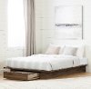 11939 Modern Walnut Platform Full/Queen Storage Bed - Tao