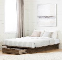 11939 Modern Walnut Platform Full/Queen Storage Bed - Tao