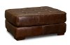 Contemporary Brown Leather Ottoman - Rhodes