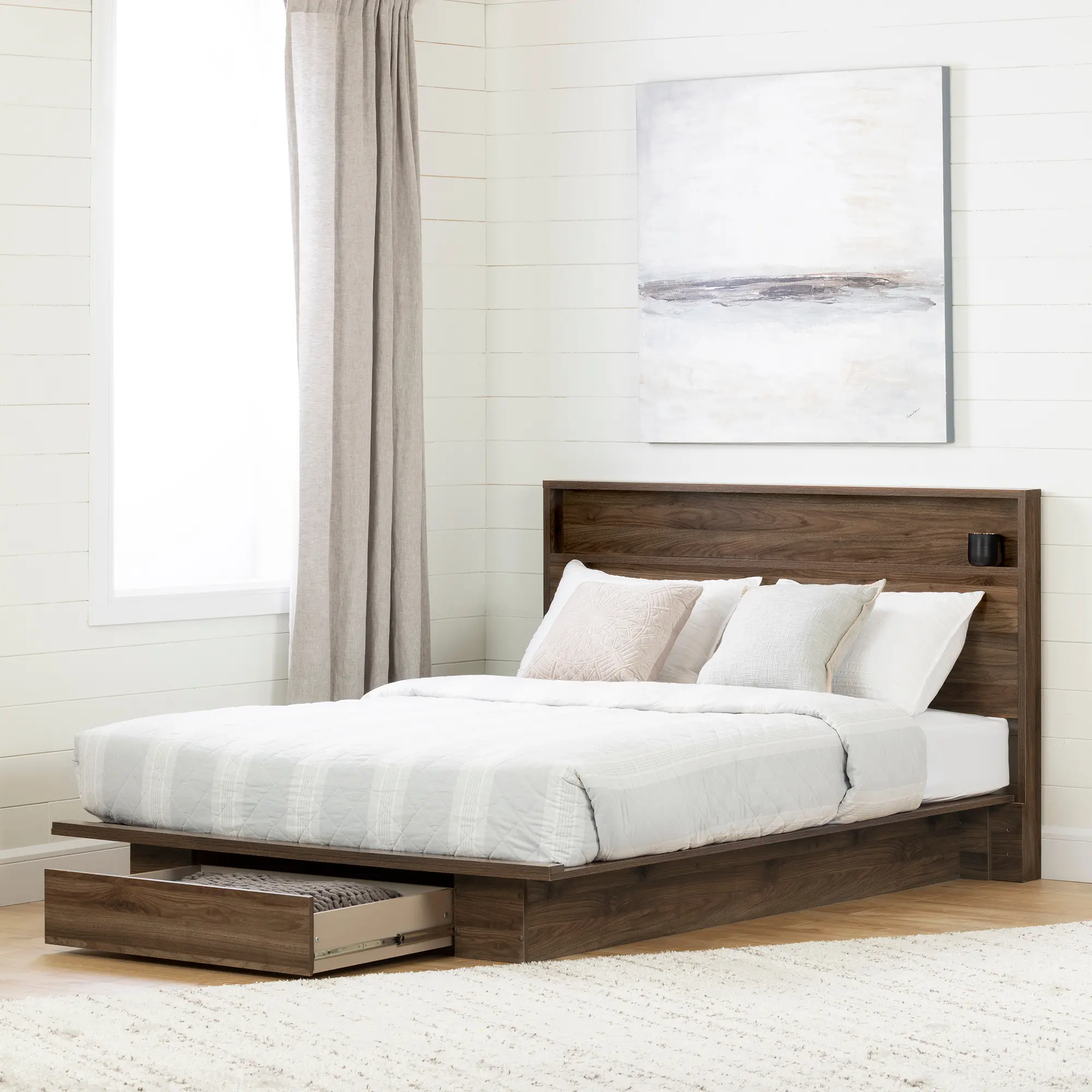 11940 Modern Walnut Full/Queen Headboard - Tao-3