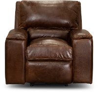 Contemporary Brown Leather Power Recliner - Rhodes-3
