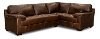 Brown Leather 2 Piece Sectional Sofa with RAF Sofa - Rhodes