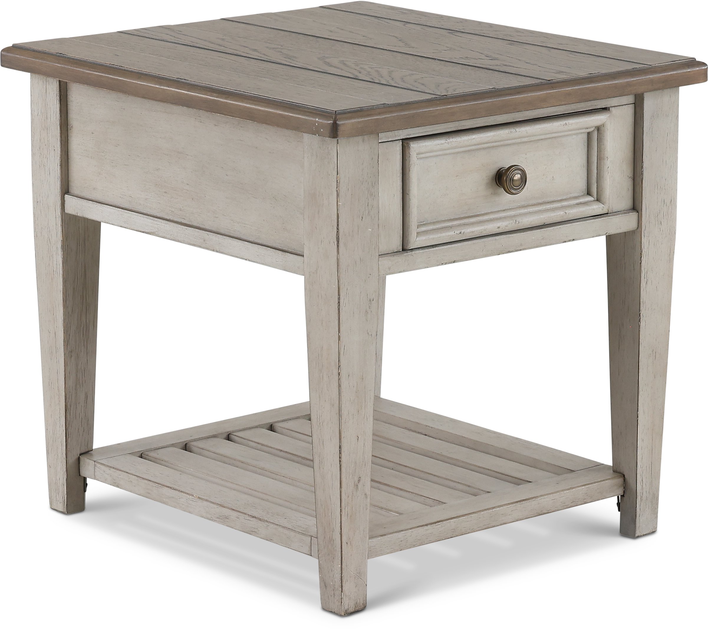 Heartland Weathered White Oak End Table with Drawer-1