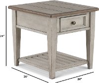 Heartland Weathered White Oak End Table with Drawer-2