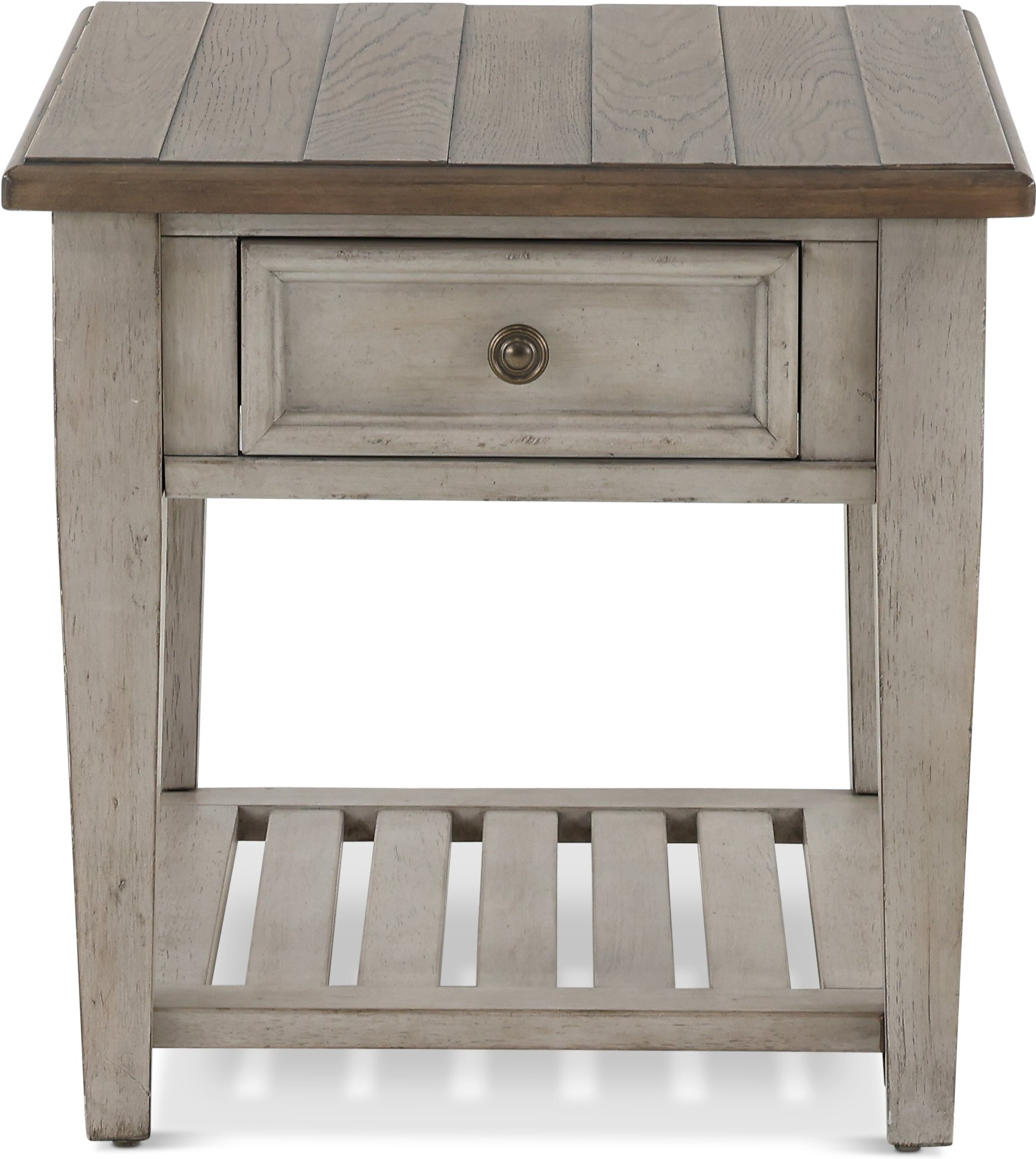 Heartland Weathered White Oak End Table with Drawer-3