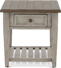 Heartland Weathered White Oak End Table with Drawer-3