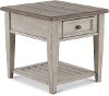 Weathered White Oak End Table with Drawer - Heartland