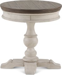 Weathered White Oak and Tobacco Round Chairside Table - Heartland