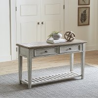 Weathered White Oak 2 Drawer Sofa Table - Heartland