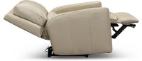 Contemporary Pebble White Leather Power Recliner - Logan-2