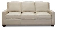 Contemporary Pebble White Leather Sofa Bed - Logan