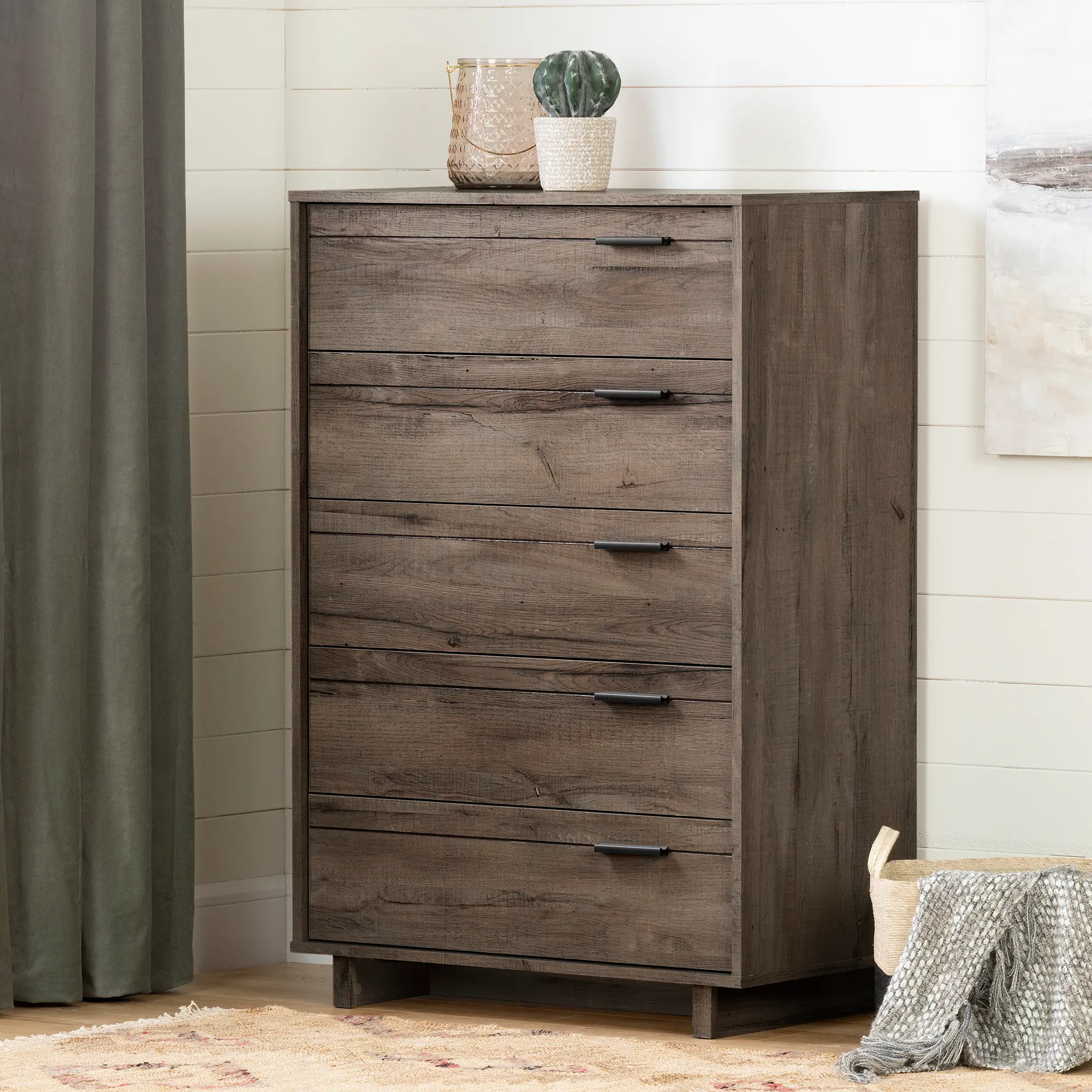 11923 Modern Fall Oak Brown Chest of Drawers - Fynn-1