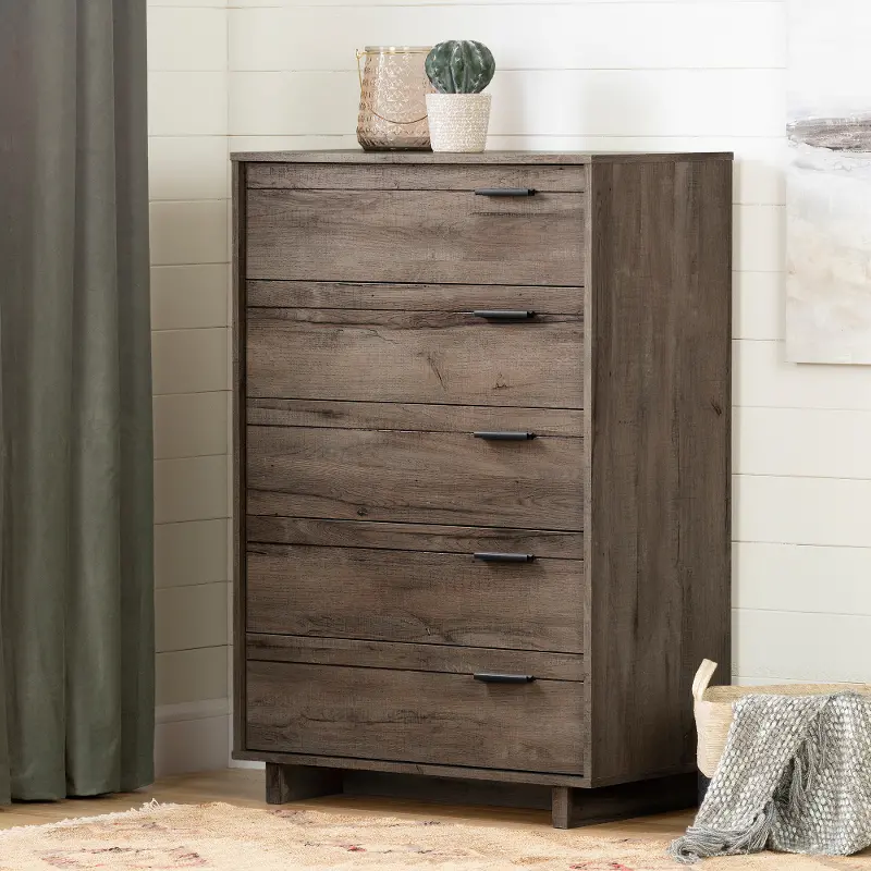 11923 Modern Fall Oak Brown Chest of Drawers - South Shore