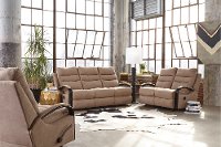 Tumbleweed Brown Manual Gliding Reclining Loveseat - Jansen-3