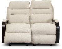 Shell Cream Manual Gliding Reclining Loveseat - Jansen-2