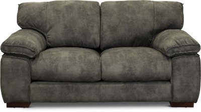 Casual Contemporary Gray Loveseat - Paige