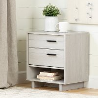 11954 Modern Light Gray Nightstand with Sliding Shelf - Fynn