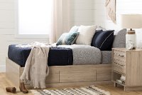 11877 Modern Rustic Oak Full Storage Platform Bed - Fynn-3