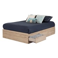 11877 Modern Rustic Oak Full Storage Platform Bed - Fynn-5
