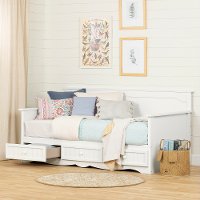 11685 Cottage White Daybed with 3 Storage Drawers - Savannah