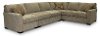 Taupe Gray 4 Piece Sectional Sofa with RAF Loveseat - Scorpio