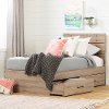 12169 Rustic Oak Platform Twin Storage Bed - Fakto