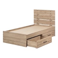12169 Rustic Oak Platform Twin Storage Bed - Fakto-2