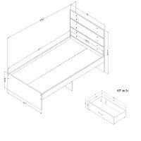 12169 Rustic Oak Platform Twin Storage Bed - Fakto-5