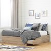 11876 Rustic Oak Full Platform Bed with Drawers - Fakto