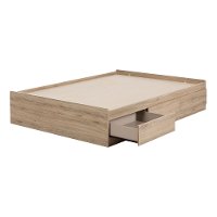 11876 Rustic Oak Full Platform Bed with Drawers - Fakto-2