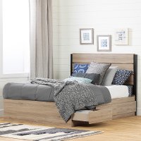 11876 Rustic Oak Full Platform Bed with Drawers - Fakto-4