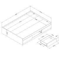 11876 Rustic Oak Full Platform Bed with Drawers - Fakto-5