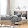 12207 Rustic Oak Platform Storage Full Size Bed - Fakto