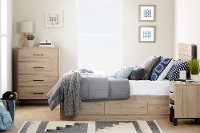 12207 Rustic Oak Platform Storage Full Size Bed - Fakto-3