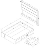 12207 Rustic Oak Platform Storage Full Size Bed - Fakto-5