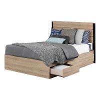 12207 Rustic Oak Platform Storage Full Size Bed - Fakto-6