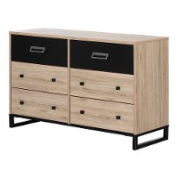 11019 Industrial Modern Rustic Oak and Black Dresser - Induzy-2